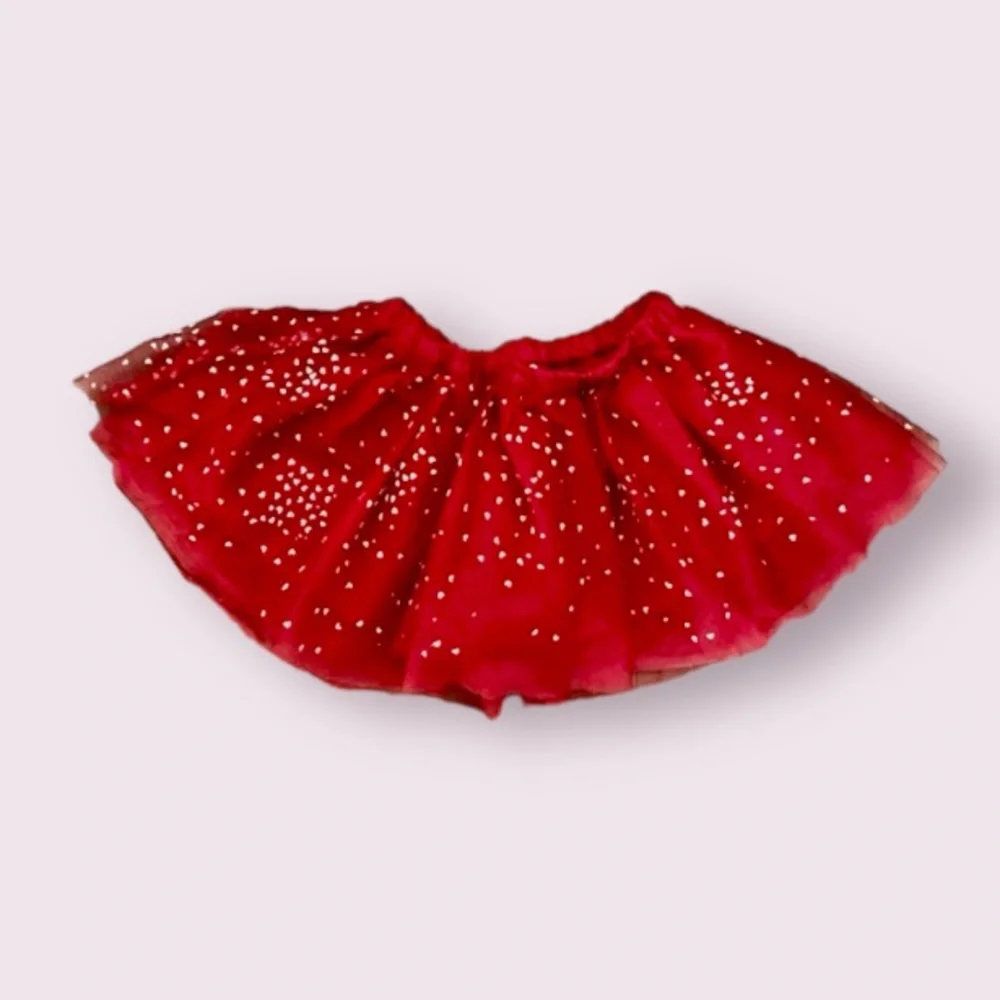 Gymboree Red Tulle Heart Pattern Skirt